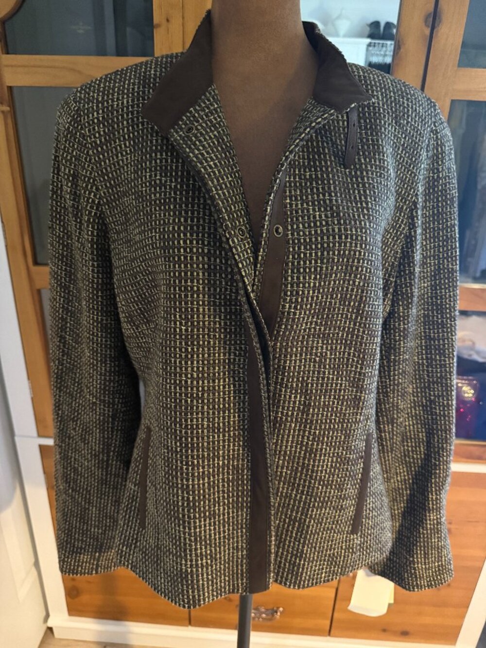 Doncaster Women's Tweed Blazer in Brown & Tan Size 12